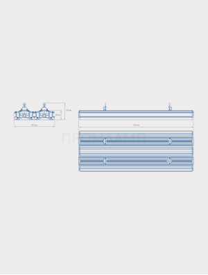 Размеры светильника TL-PROM Plus 24V LV 400 5K D